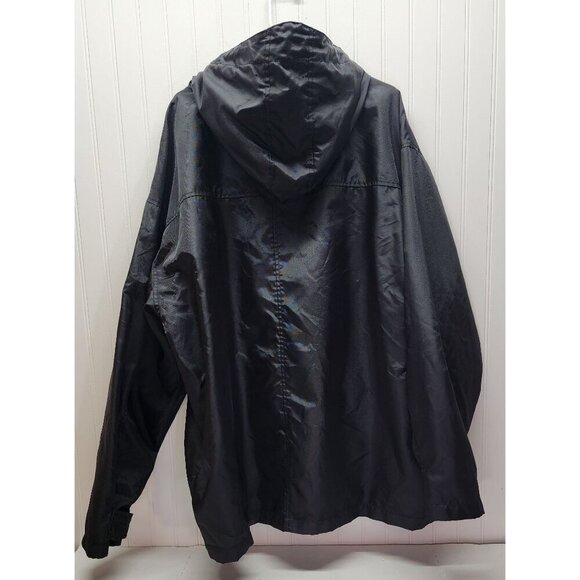 Calvin Klein Jeans Black Hooded Jacket XXL Lightweight Nylon Coat With Logo Prin - Picture 7 of 16
